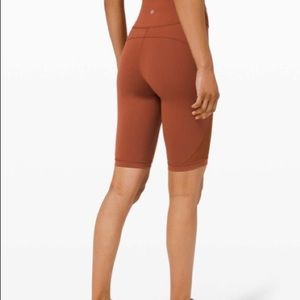 NEW - Lululemon Everlux and Mesh High Rise Shorts 10” - Dark Terracotta